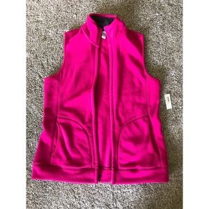 Pink fleece vest